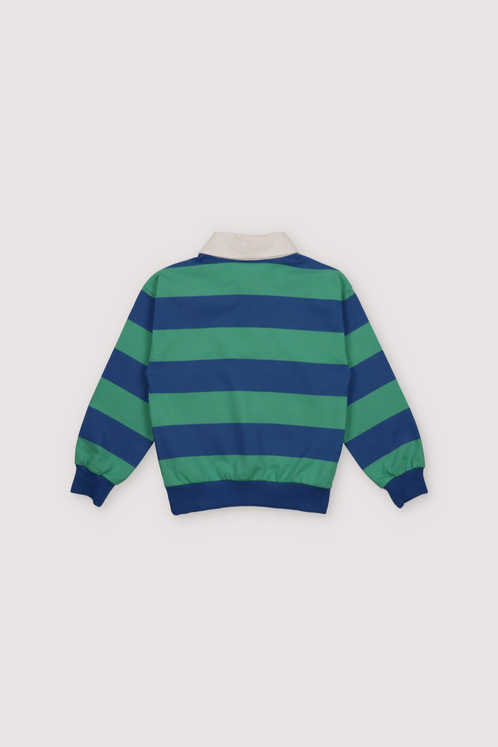 Piqué polo with two-color woven stripe, creating an original and fun combination, and contrast twill fabric collar. It features contrast brand embroidery on the chest.