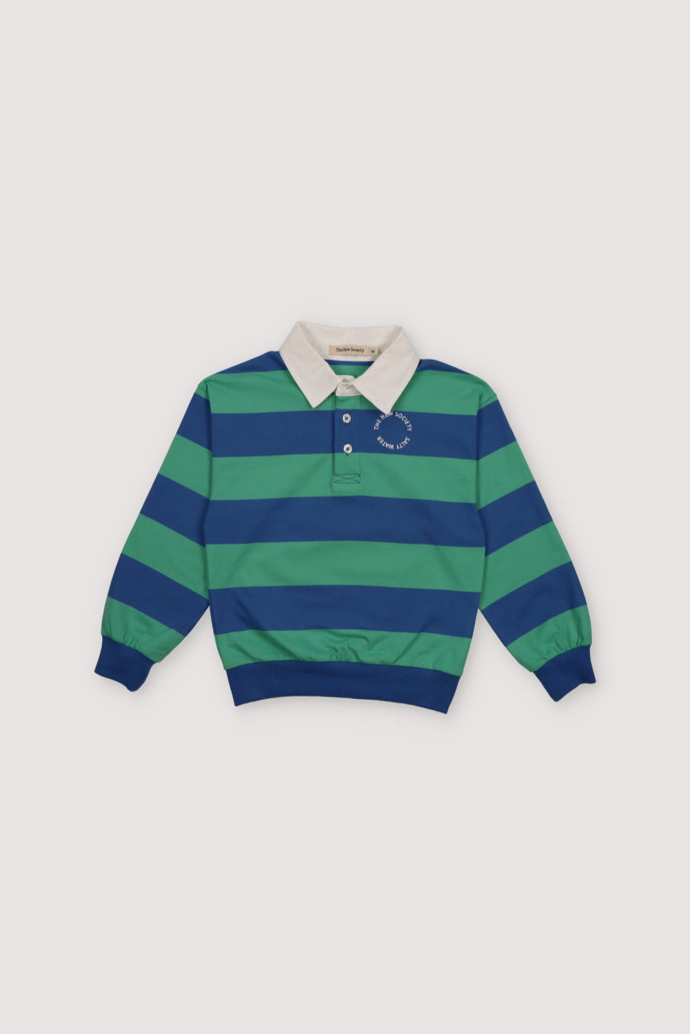 Piqué polo with two-color woven stripe, creating an original and fun combination, and contrast twill fabric collar. It features contrast brand embroidery on the chest.