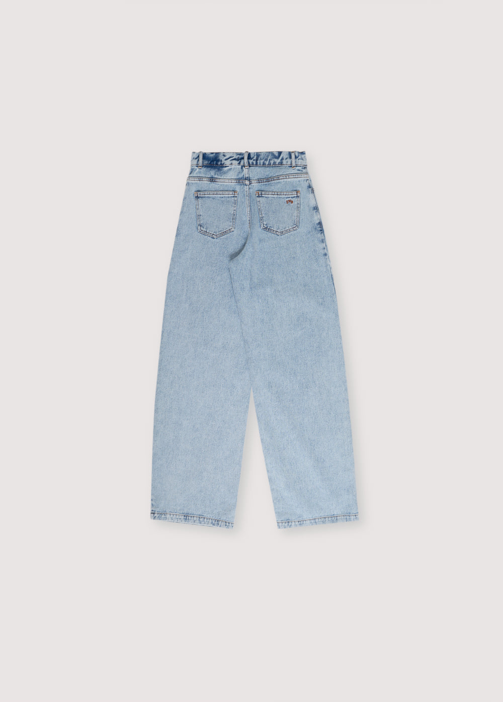 Chios Teen Pant denim in 100% cotton fabric, straight-leg style with denim wash details at the hem. Spring Summer Collecton. The New Society.