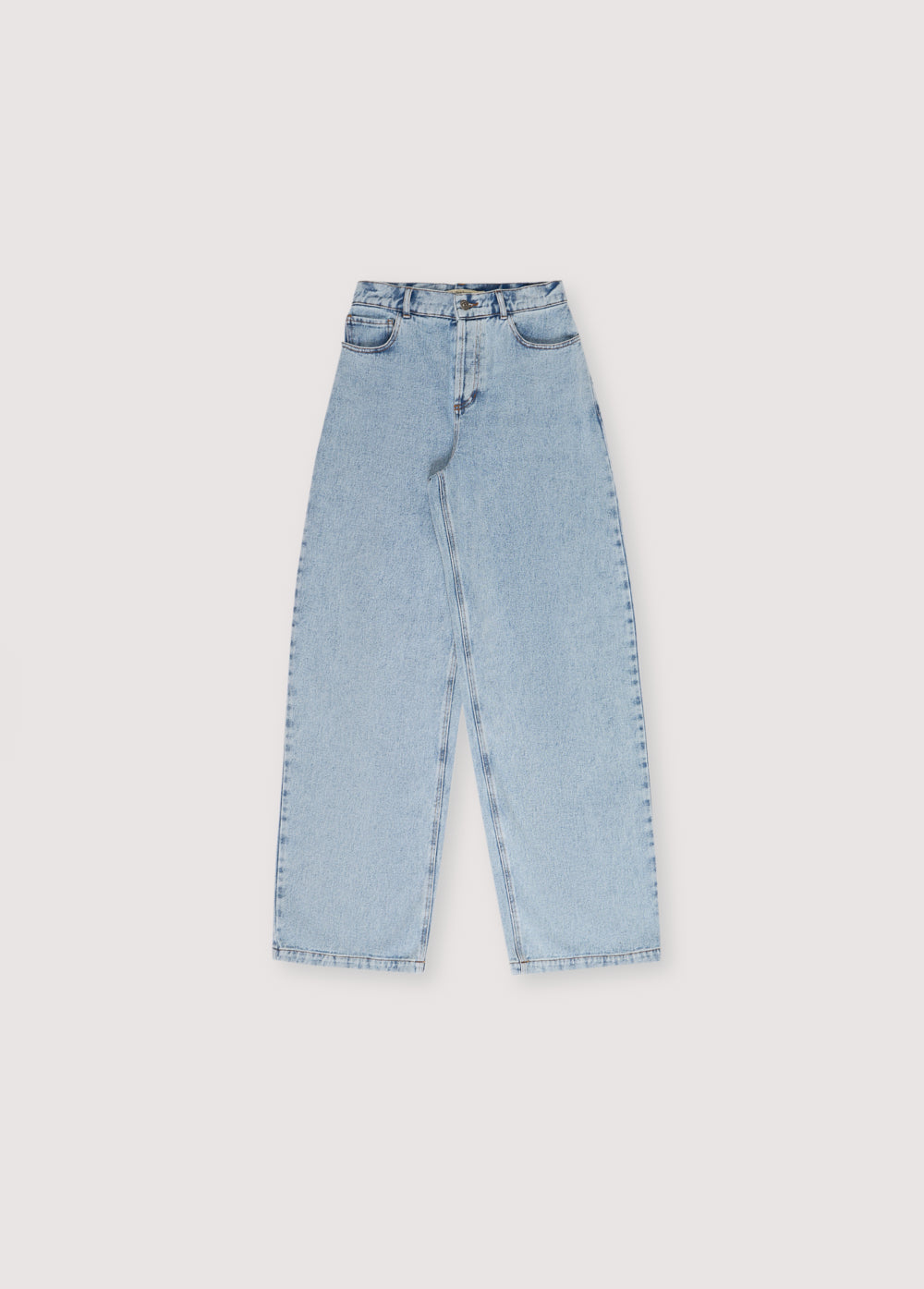 Chios Teen Pant denim in 100% cotton fabric, straight-leg style with denim wash details at the hem. Spring Summer Collecton. The New Society.