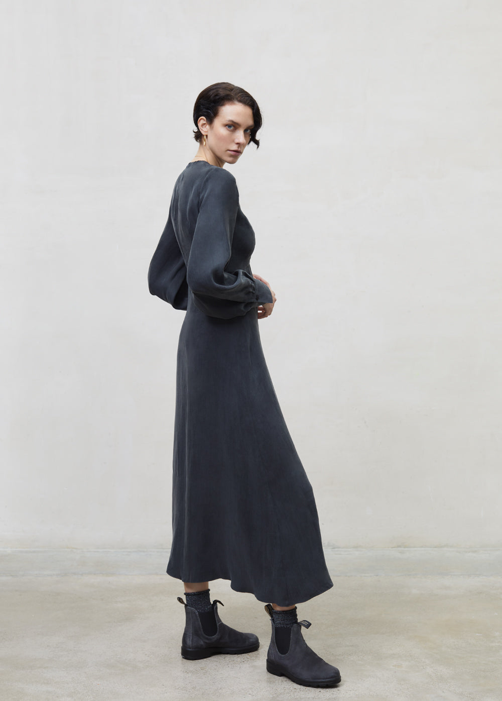 Isaura Woman Dress Dark Grey
