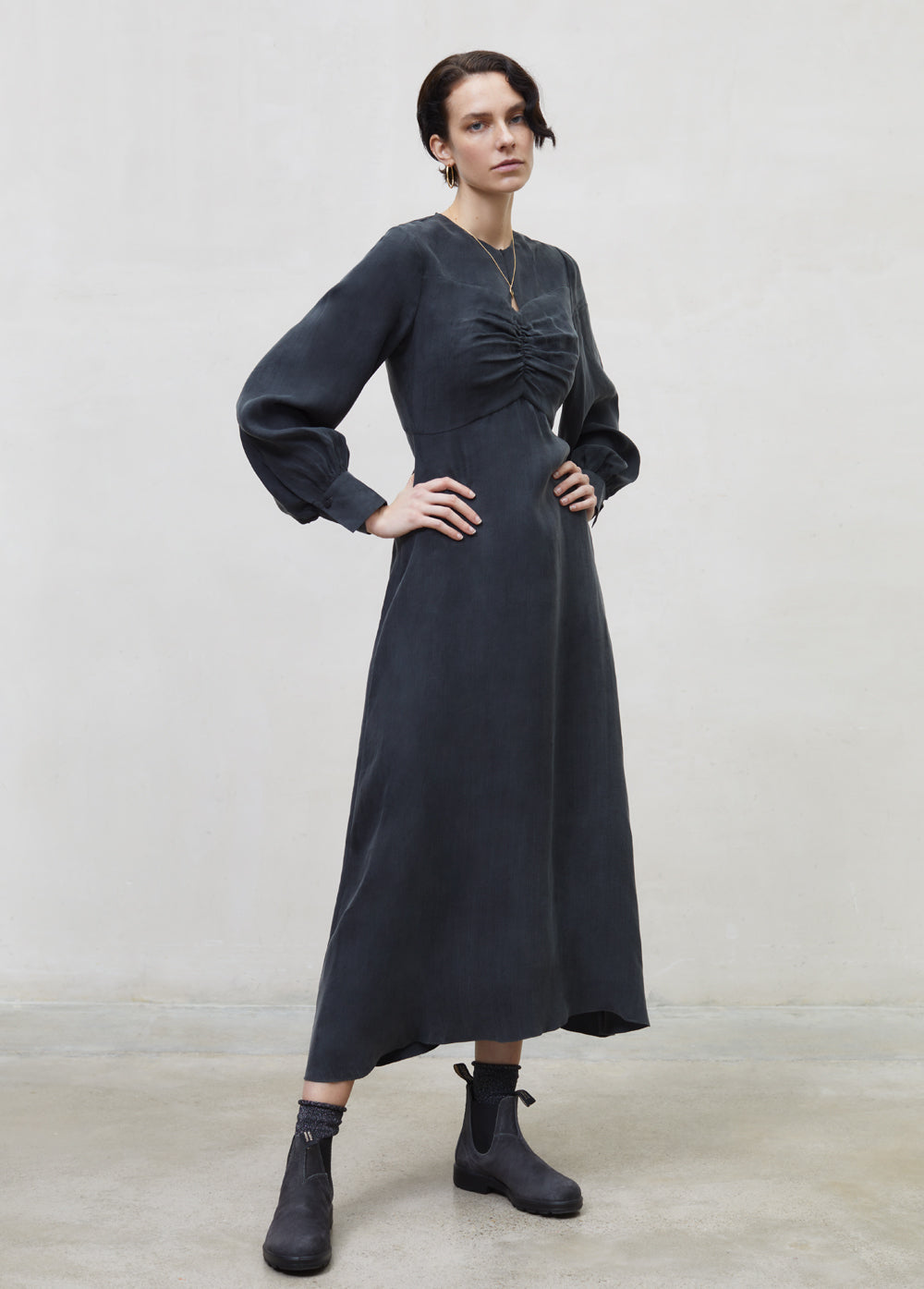 Isaura Woman Dress Dark Grey