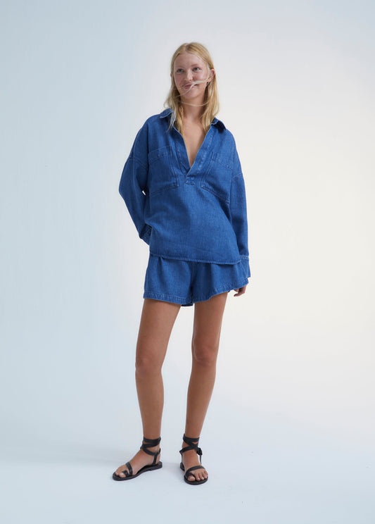 Woodland Denim Woman Short Blue