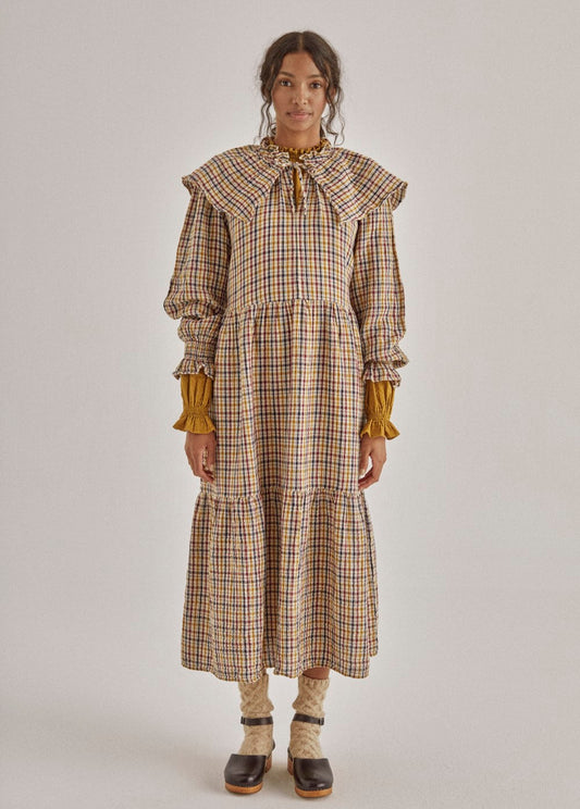 BENERICE WOMAN DRESS MULTICOLOR CHECK_SAMPLING