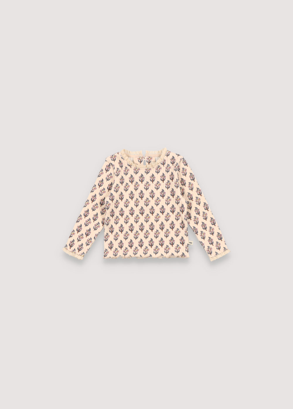 Betsy Baby Lace Tee Block Print