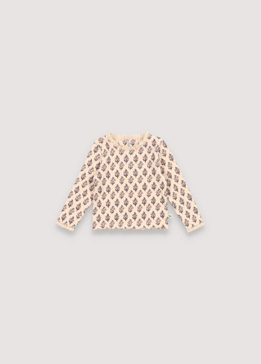 Betsy Baby Lace Tee Block Print