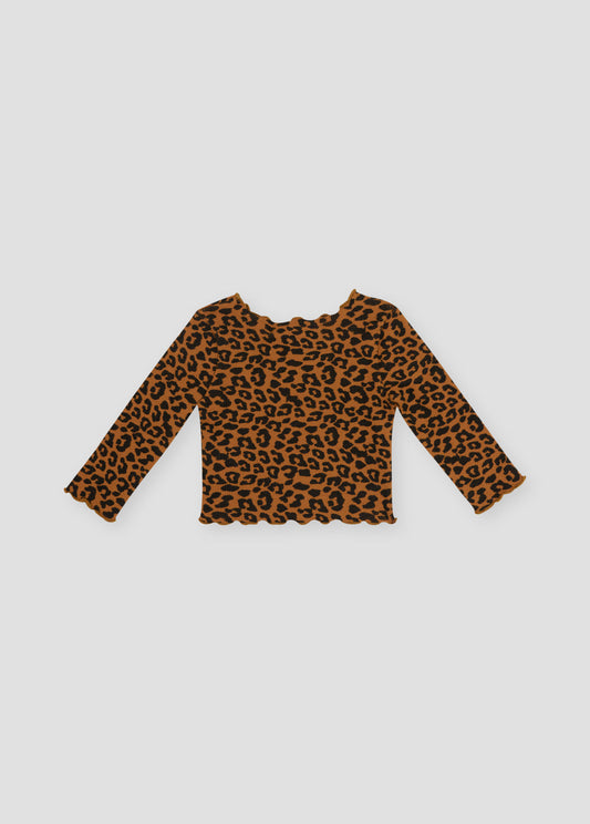 Betsy Baby Tee Caramel Leo Print
