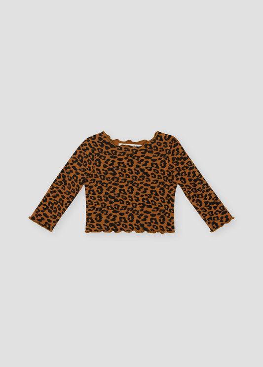 Betsy Baby Tee Caramel Leo Print