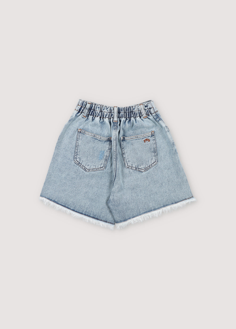 Chios Teen bermuda denim fabric in 100% cotton with distressing details on the sides. Spring Summer Collection. The New Society.