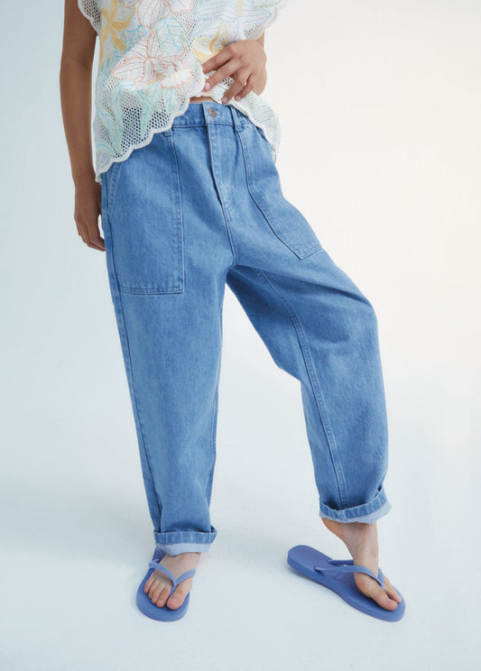 Woodland Denim Pant Patch Blue Denim_Sampling 10y