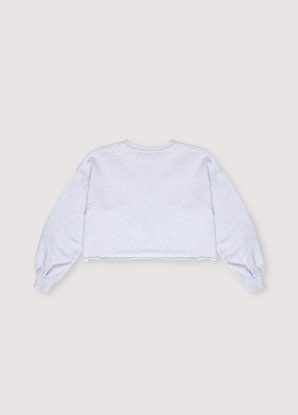 Crop sweatshirt with ribbed cuffs and collar and varsity-style print on the front. Spring Summer Collection. The New Society.